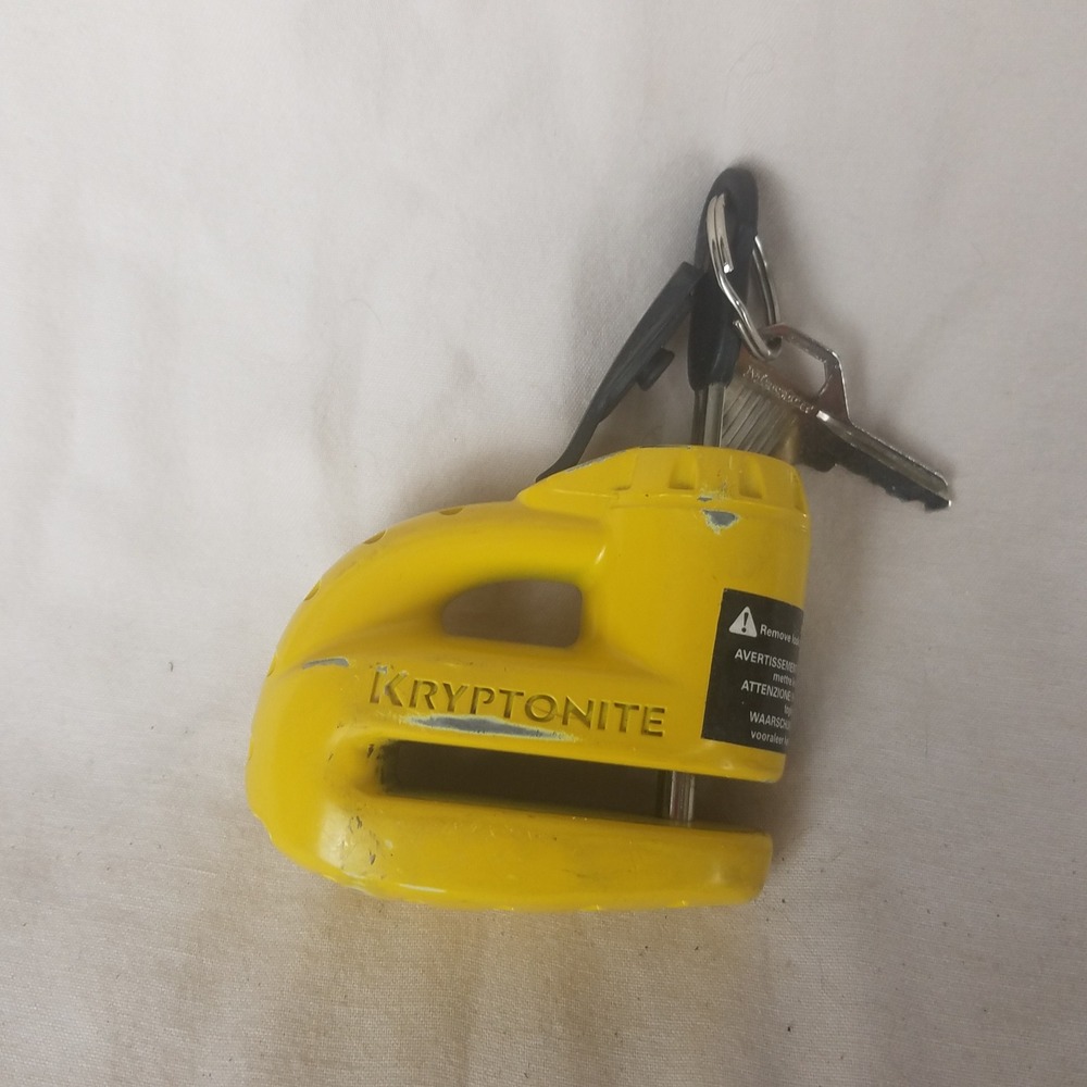 Kryptonite Motorcycle Disc Lock Yellow High Security Brake Lock 1 Key